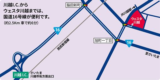 “川越ICからの経路”